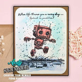 Creative Expressions Andy Skinner Bot-ology Rainy Day Pre Cut Rubber Stamp