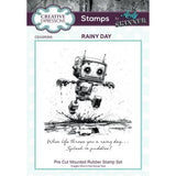 Creative Expressions Andy Skinner Bot-ology Rainy Day Pre Cut Rubber Stamp