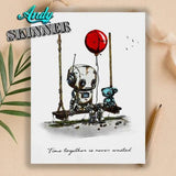 Creative Expressions Andy Skinner Bot-ology Time Together Pre Cut Rubber Stamp