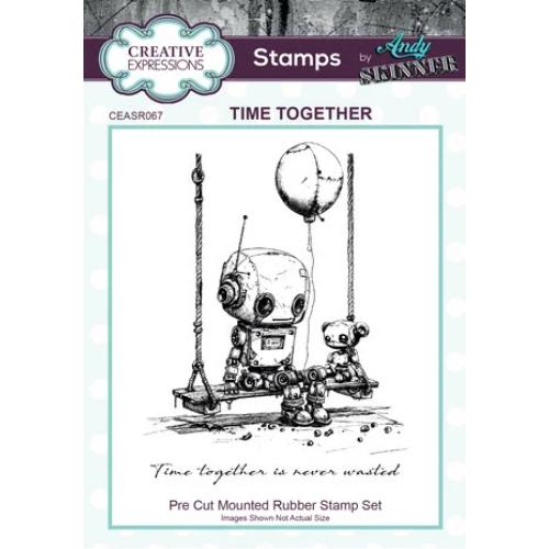 Creative Expressions Andy Skinner Bot-ology Time Together Pre Cut Rubber Stamp