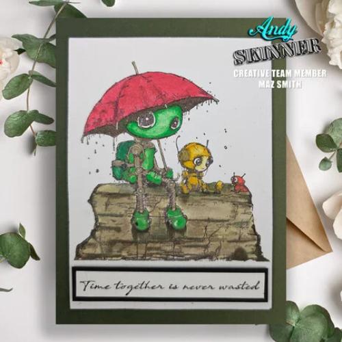 Creative Expressions Andy Skinner Bot-ology New Friends Pre Cut Rubber Stamp