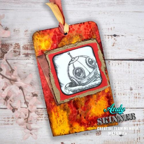 Andy Skinner Bot-ology Wash Your Worries Away Pre Cut Rubber Stamp