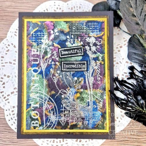 Creative Expressions Sam Poole Botanical Collage 4 in x 6 in Clear Stamp Set