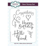 Creative Expressions Ribbon Bloom Sentiments 4 in x 6 in Clear Stamp Set