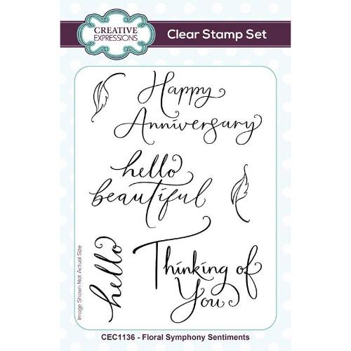 Creative Expressions Floral Symphony Sentiments 4 in x 6 in Clear Stamp Set