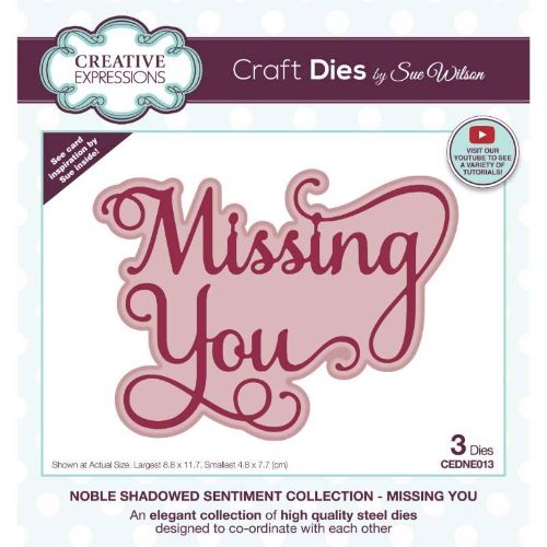 Creative Expressions Sue Wilson Noble Shadowed Sentiment Missing You Craft Die