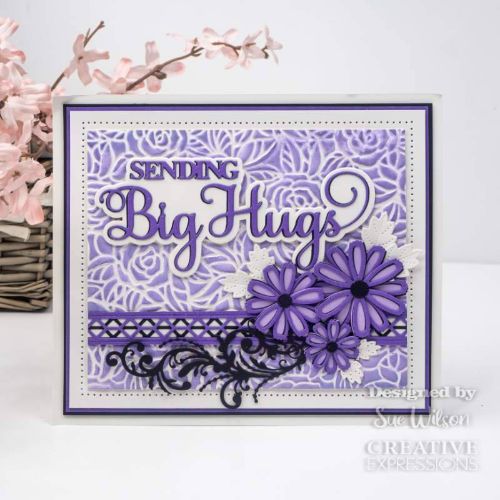 Creative Expressions Sue Wilson Noble Shadowed Sentiment Sending Big Hugs Craft Die