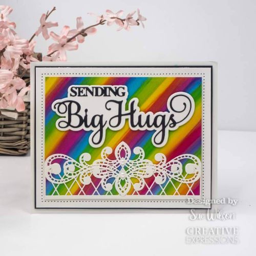 Creative Expressions Sue Wilson Noble Shadowed Sentiment Sending Big Hugs Craft Die