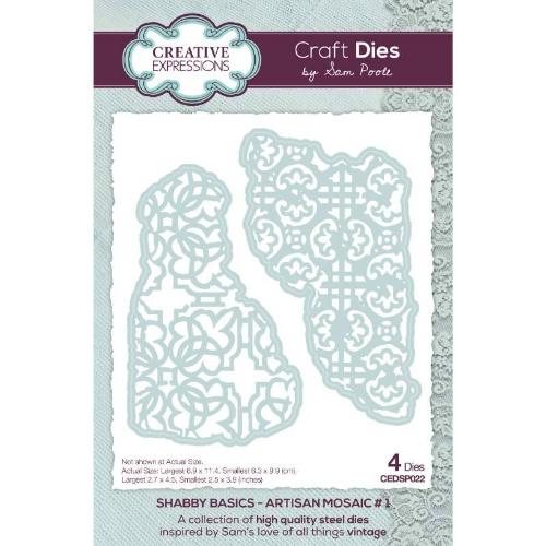 Creative Expressions Sam Poole Shabby Basics Artisan Mosaic #1 Craft Die