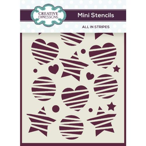 Creative Expressions Mini Stencil All In Stripes 4.0 in x 3.0 in