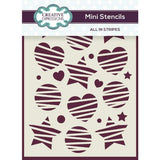 Creative Expressions Mini Stencil All In Stripes 4.0 in x 3.0 in