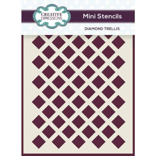 Creative Expressions Mini Stencil Diamond Trellis 4.0 in x 3.0 in