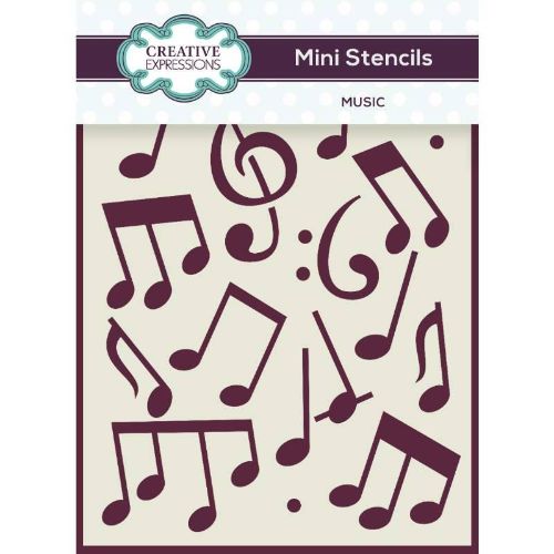 Creative Expressions Mini Stencil Music 4.0 in x 3.0 in