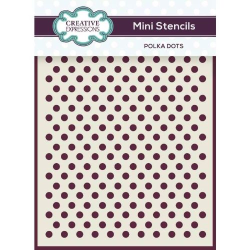 Creative Expressions Mini Stencil Polka Dots 4.0 in x 3.0 in