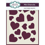 Creative Expressions Mini Stencil Scattered Hearts 4.0 in x 3.0 in