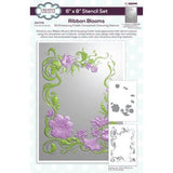 Creative Expressions Ribbon Blooms Companion Colouring Stencil 6 in x 8 in Set of 2