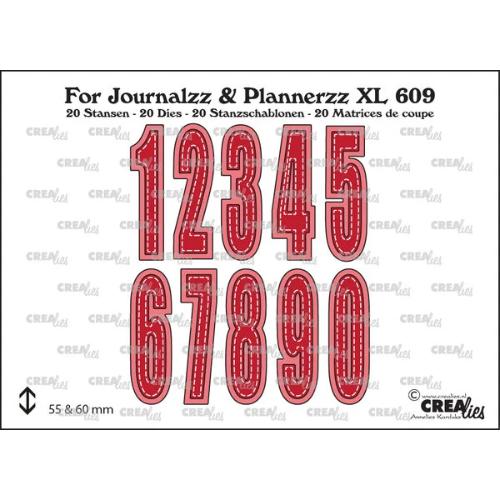 Crealies For Journalzz & Plannerzz Dies No. 3 Numbers XL w/ Shadow (CLJPXL609)