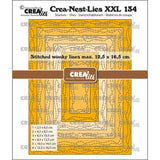 Crealies Crea-Nest-Lies XXL Dies No. 134 Rectangles with 2 Wonky Stitchlines (CLNestXXL134)