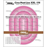 Crealies Crea-Nest-Lies XXL Dies No. 175 Elongated Ovals w/ Little Stripes (CLNestXXL175)