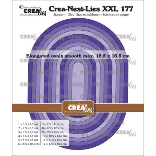 Crealies Crea-Nest-Lies XXL Dies No. 177 Elongated Ovals Smooth (CLNestXXL177)