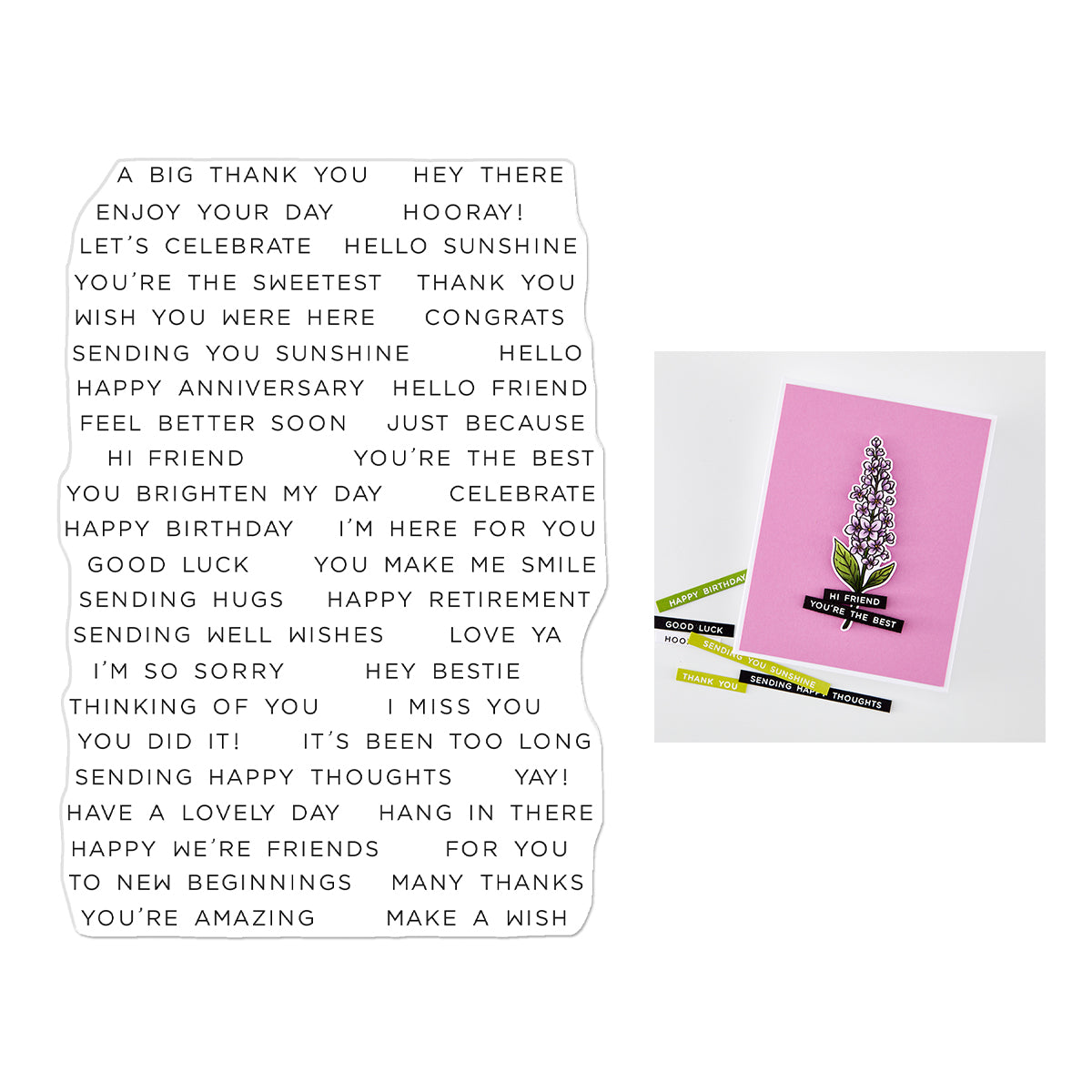 Hero Arts Everyday Sentiment Strips 2 Clear Stamp Set