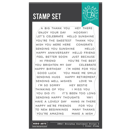 Hero Arts Everyday Sentiment Strips 2 Clear Stamp Set