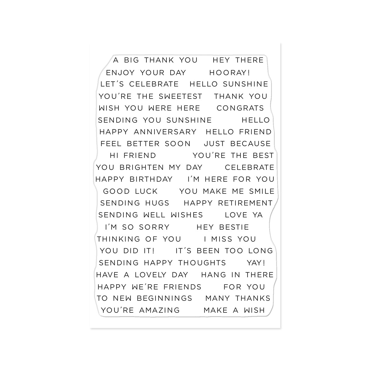 Hero Arts Everyday Sentiment Strips 2 Clear Stamp Set