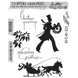 Stampers Anonymous Deco Christmas Tim Holtz Cling Stamps (CMS176)