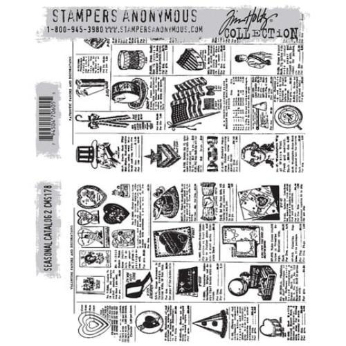 Stampers Anonymous Seasonal Catalog 2 Tim Holtz Cling Stamps (CMS178)