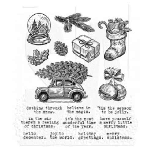 Tim Holtz Cling Mount Stamps: Home For Christmas