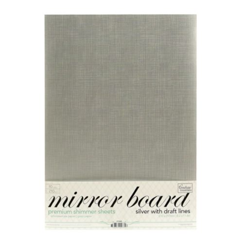 Couture Creations - Mirror Foil Board - A4 Silver with draft lines