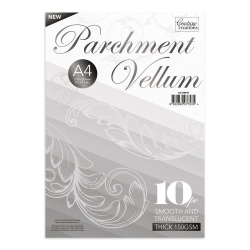 Couture Creations - A4 Parchment Vellum (10pc | 150gsm) 210 x 297mm | 8.2 x 11.6in