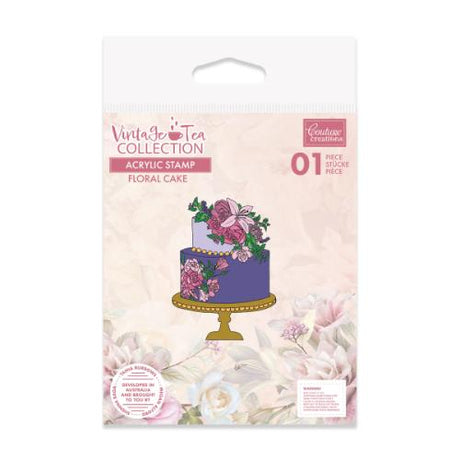 Couture Creations - Vintage Tea Collection - Stamp - Floral Cake