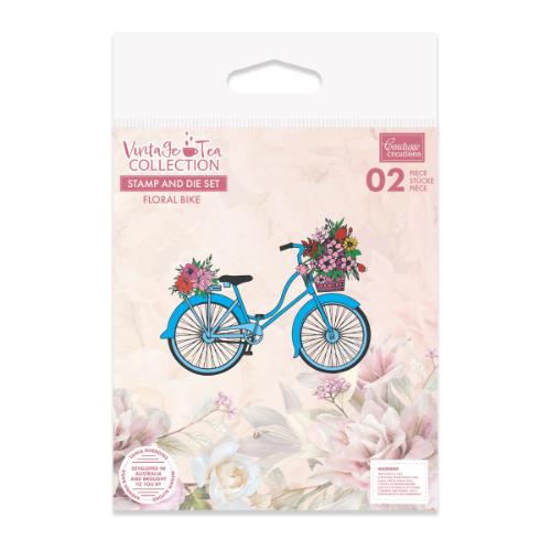 Couture Creations - Vintage Tea Collection - Stamp & Die - Floral Bike