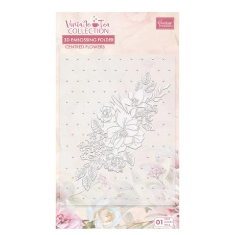 Couture Creations - Vintage Tea Collection - 3D Embossing Folder - Centred Flowers