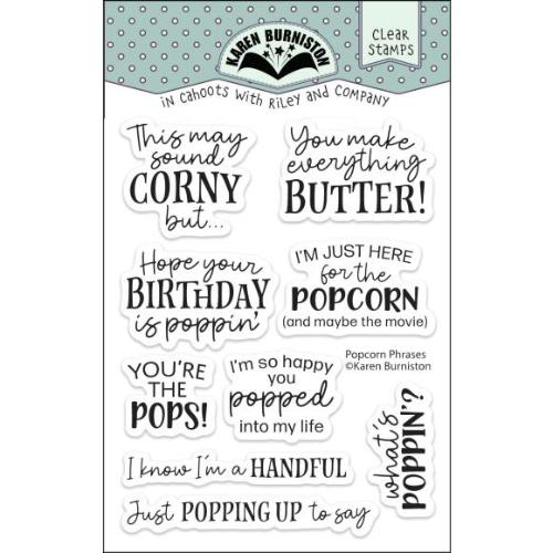 Karen Burniston - Popcorn Phrases clear stamps