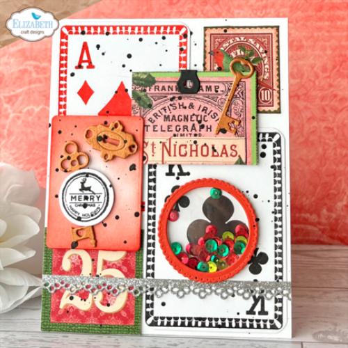 Elizabeth Craft Designs Romantic Revival Stamps Playing Card Collage (CS430)