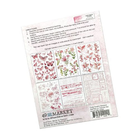 49 And Market Color Swatch: Blossom Rub-Ons 6"X8" 6/Sheets