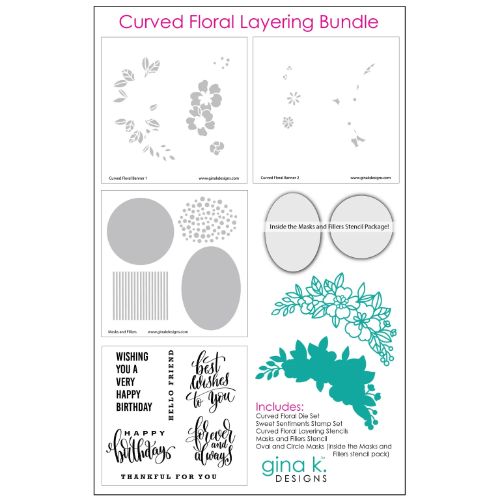 Gina K Designs - BUNDLE- Curved Floral Layering Bundle - Postage as per Actual