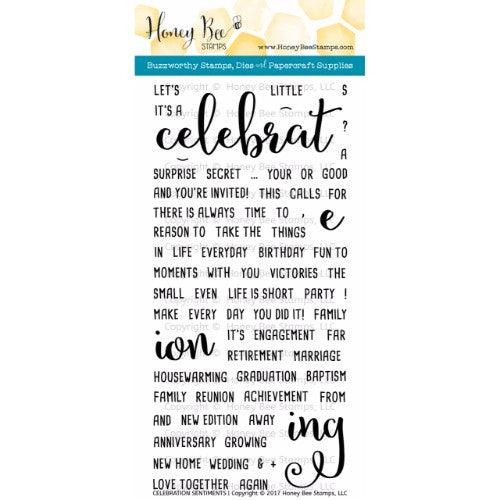 Honey Bee Stamps - Celebration Sentiments (4x8 Stamp Set)