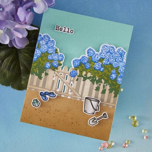 Hero Arts - Coastal Blooms HeroScape Stamp & Cut Set from the Seaside Blooms Collection