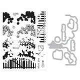 Hero Arts - Coastal Blooms HeroScape Stamp & Cut Set from the Seaside Blooms Collection