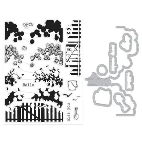 Hero Arts - Coastal Blooms HeroScape Stamp & Cut Set from the Seaside Blooms Collection