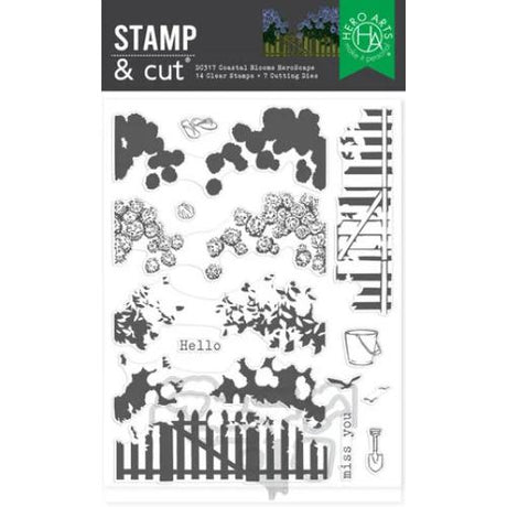 Hero Arts - Coastal Blooms HeroScape Stamp & Cut Set from the Seaside Blooms Collection