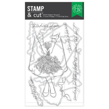 Hero Arts - Summer Bouquet Stamp & Cut Set from the Seaside Blooms Collection