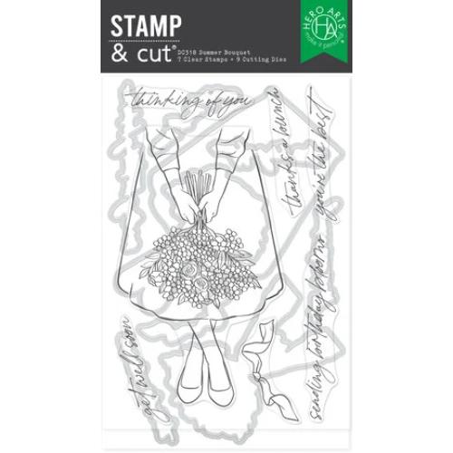 Hero Arts - Summer Bouquet Stamp & Cut Set from the Seaside Blooms Collection