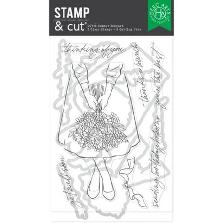 Hero Arts - Summer Bouquet Stamp & Cut Set from the Seaside Blooms Collection