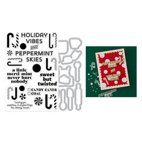 Hero Arts - A Little Merri-Mint Stamp & Cut Set from the Candy Cane Season Collection