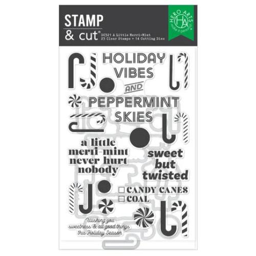 Hero Arts - A Little Merri-Mint Stamp & Cut Set from the Candy Cane Season Collection