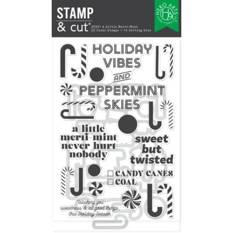Hero Arts - A Little Merri-Mint Stamp & Cut Set from the Candy Cane Season Collection